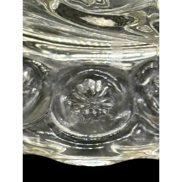 Vintage L.E. Smith Clear Moon & Stars Glass Banana Boat Basket With Handle - Picture 5 of 9